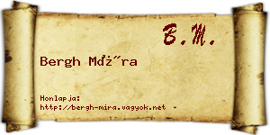Bergh Míra névjegykártya